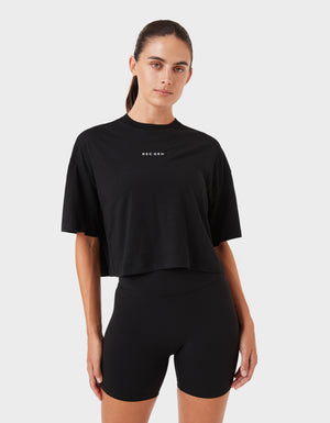 Oxy Float Crop Tee Black