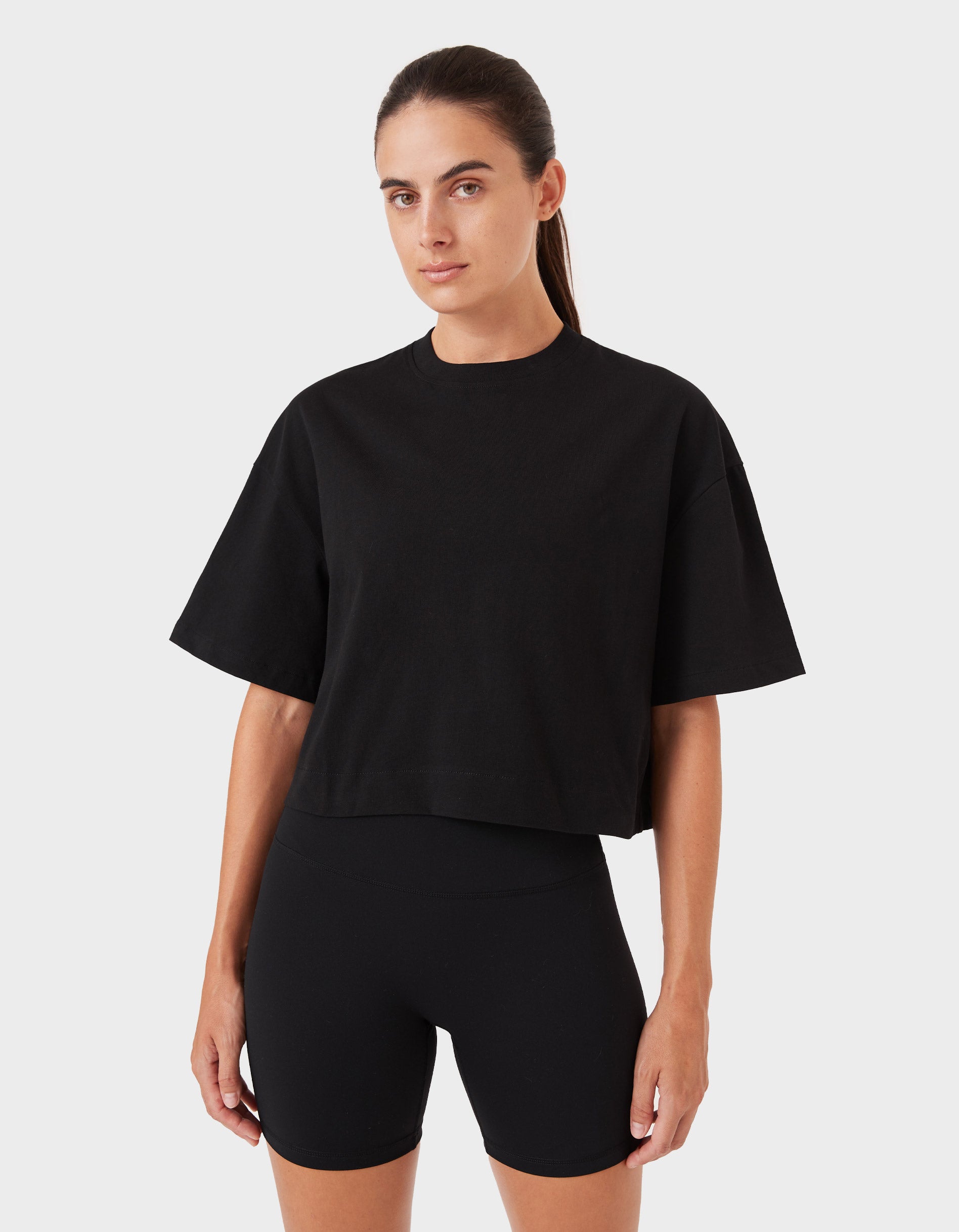 Float Crop Tee Black