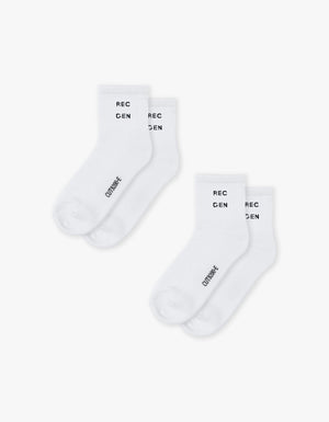 Stack Short Sock 2-Pack White