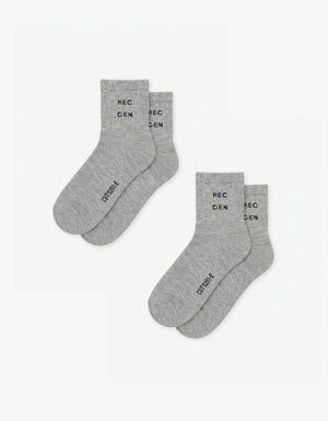 Stack Short Sock 2-Pack Grey Marle