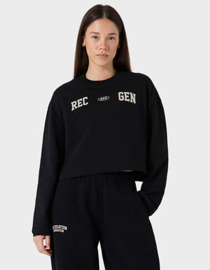 Float TriCon LS Crop Tee Black