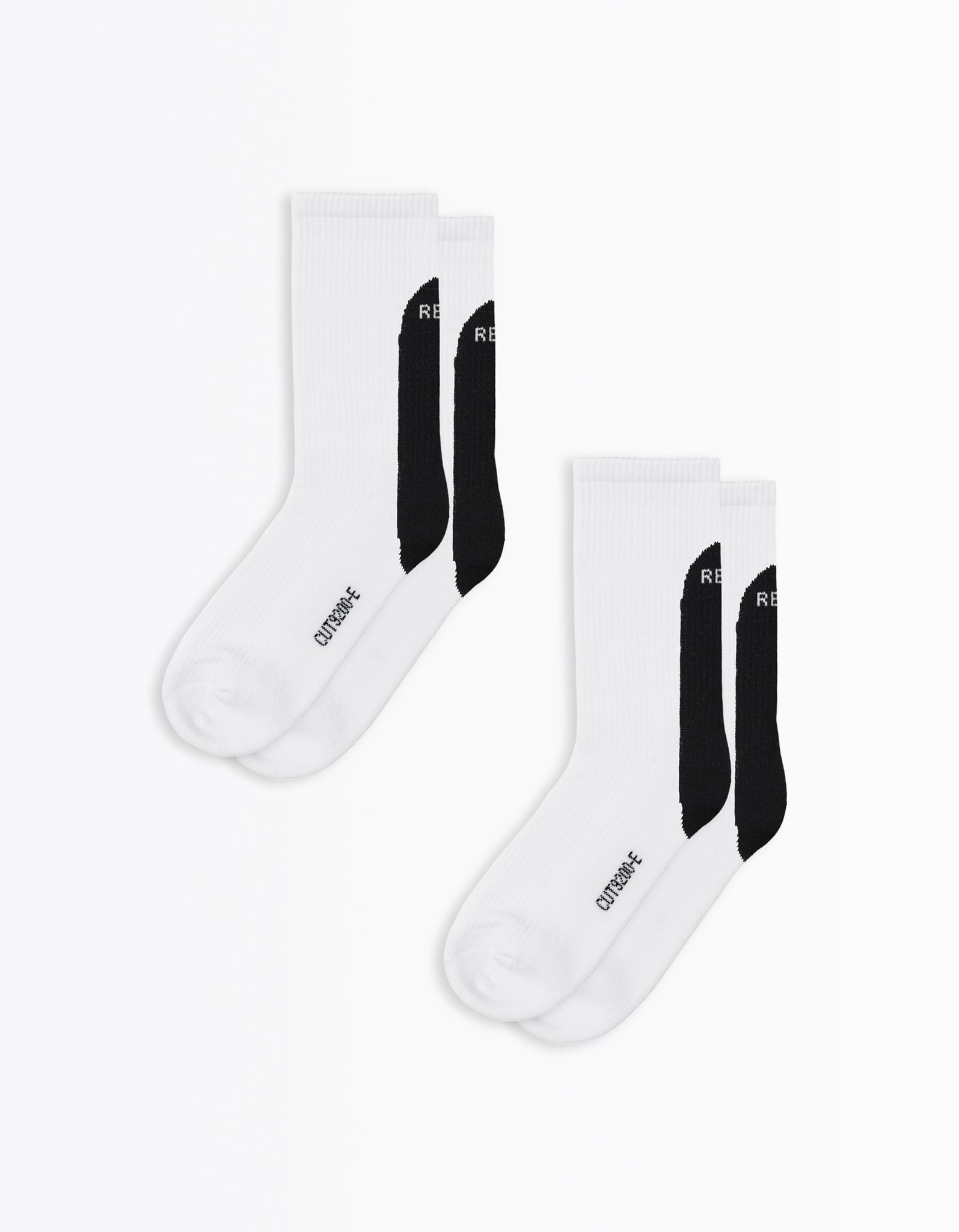 Logo Long Sock 2-Pack White/Black