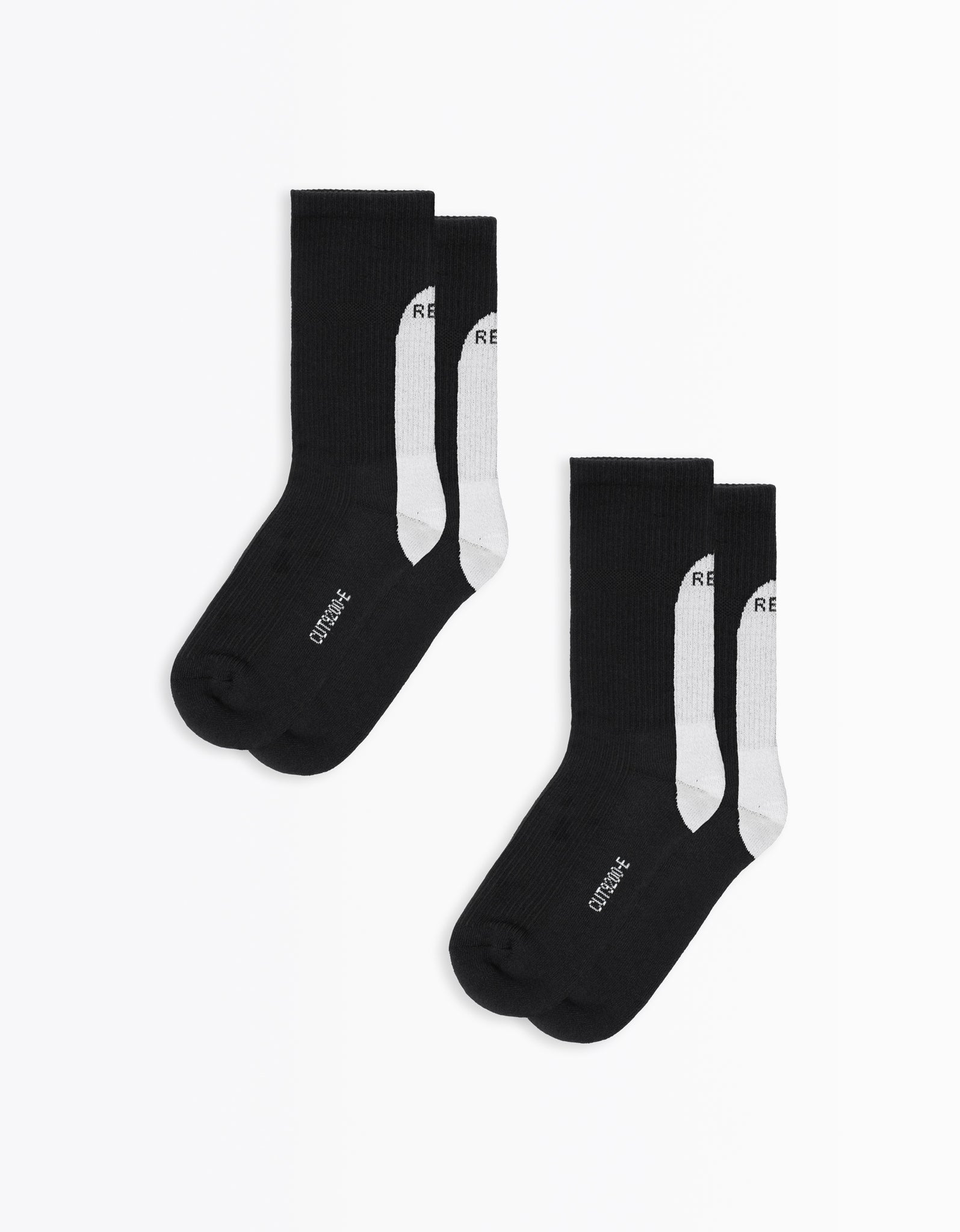 Logo Long Sock Two Pack Black/White