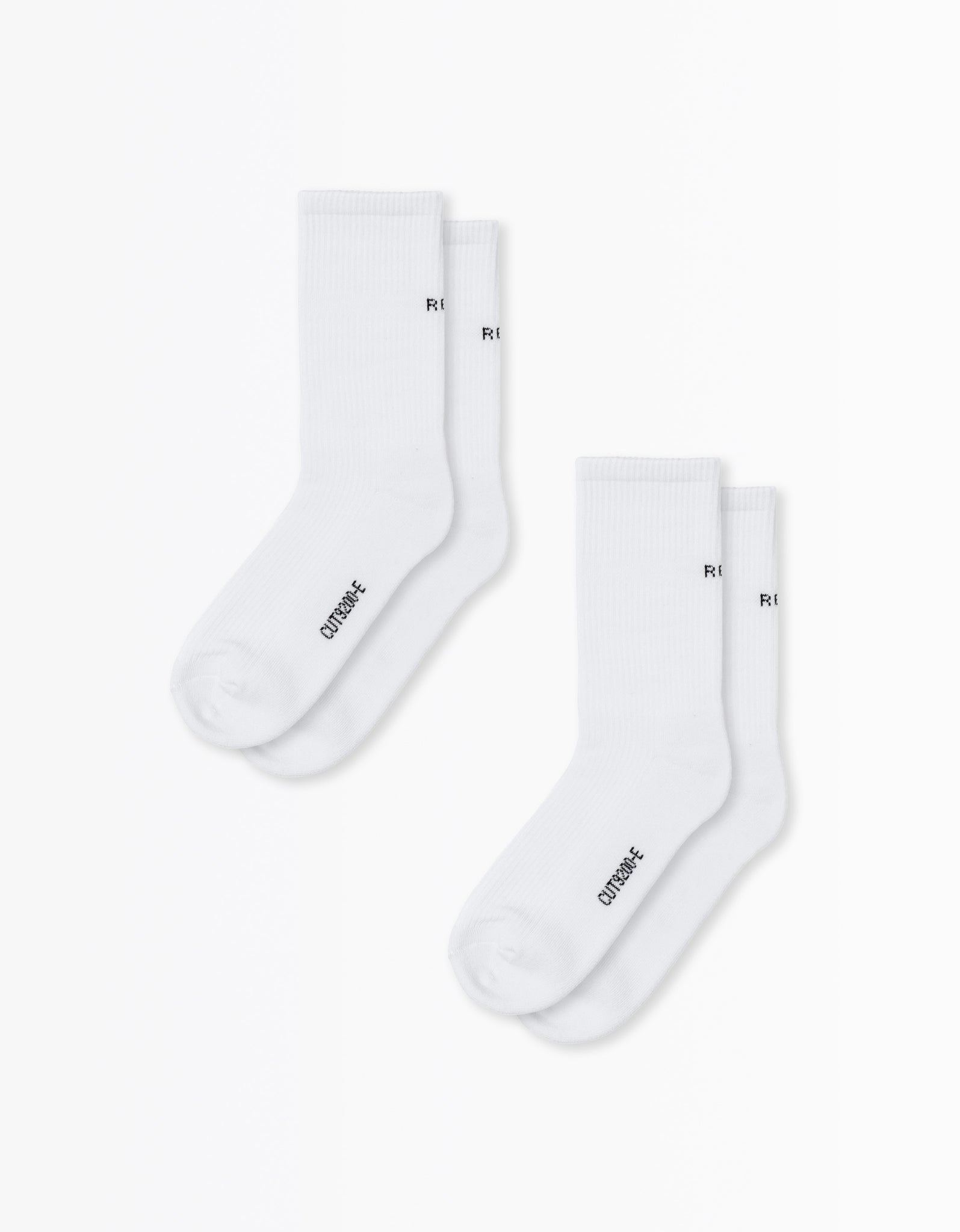 Logo Long Sock 2-Pack White