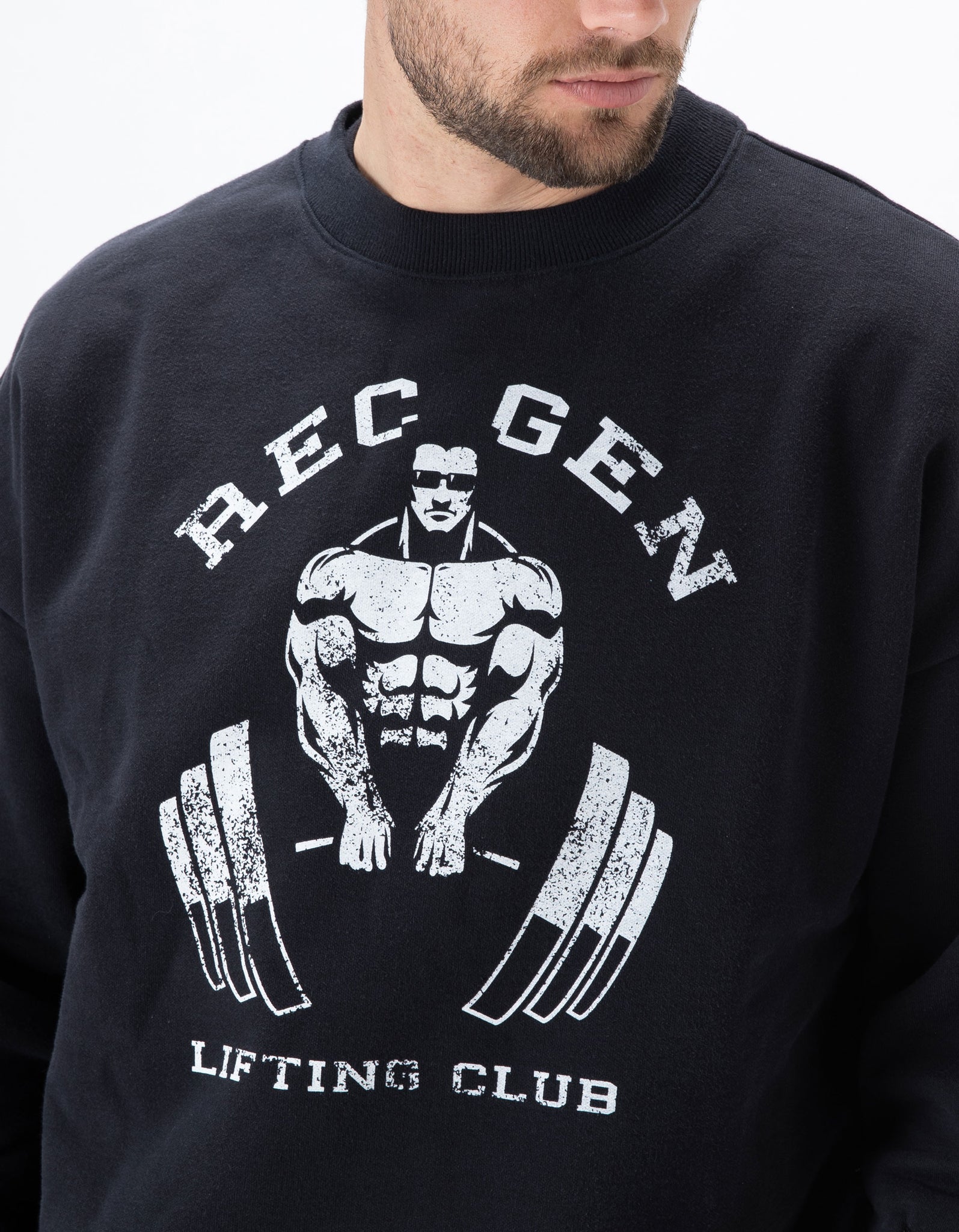 Rest Lifting Club Fleece Crew Black